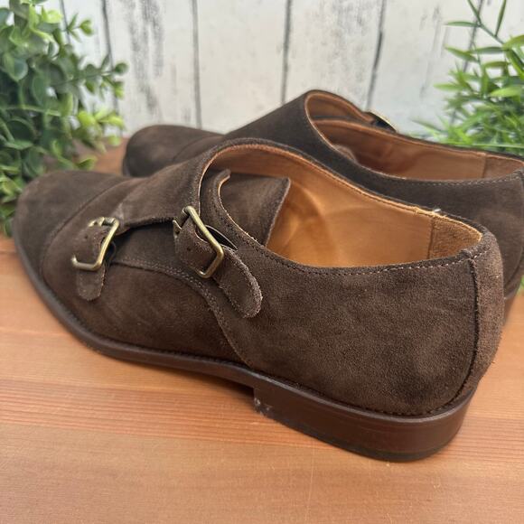 The Shoehorn Men\'s Brown Suede Leather Monk Oxfords Shoes Size 40 main image 6